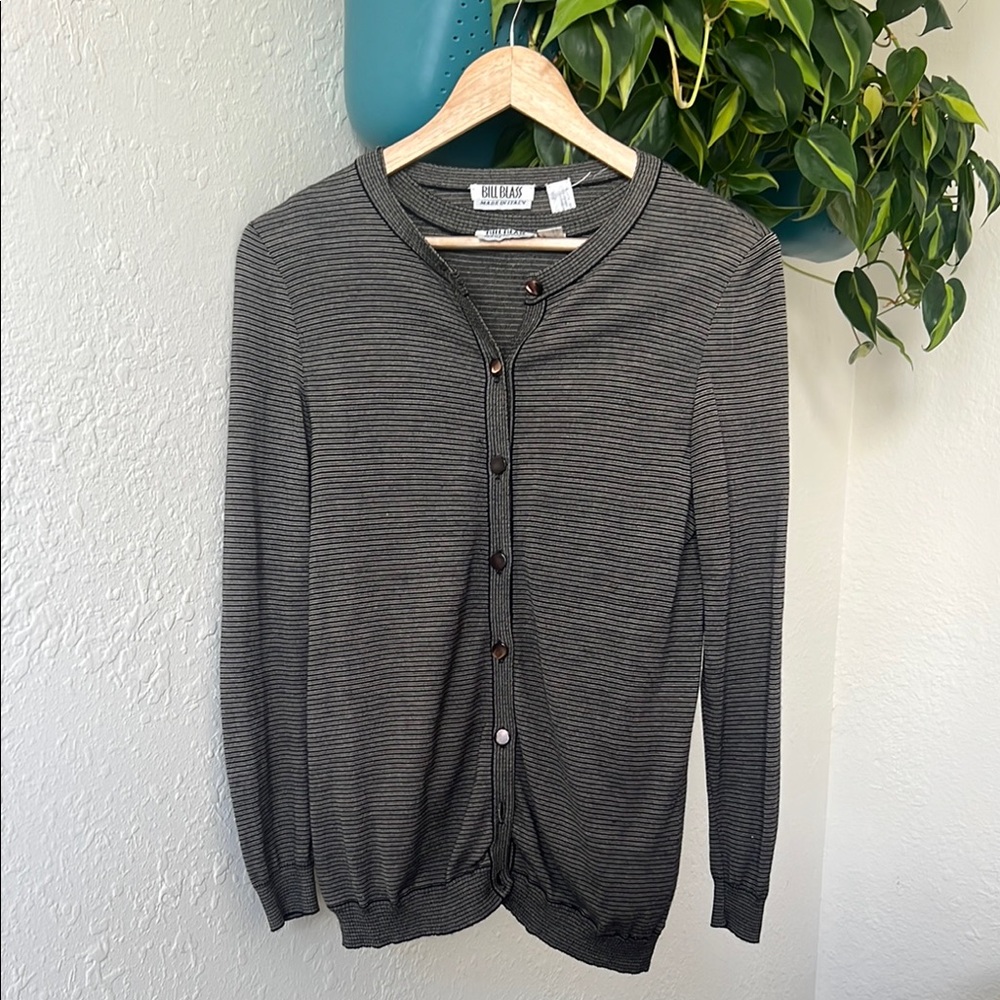 Bill Blass Cardigan Sweater V-Neck Lightweight with Matching Tank Top